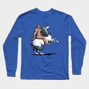 Bigfoot Riding A Unicorn Long Sleeve T-Shirt